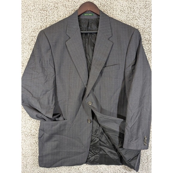 Lauren Ralph Lauren Other - LRL Ralph Lauren Sport Coat Mens 42R Grey Striped 1990s Virgin Wool Blazer Vtg